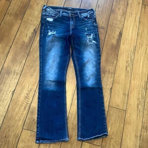 Stylish Blue Distressed Women Jeans